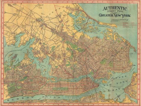 1910 Humitsch Map or Plan of New York City and Vicinity, New York