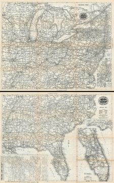 1933 Scarborough Motor Guide Co. Green Book Map of the Eastern United States