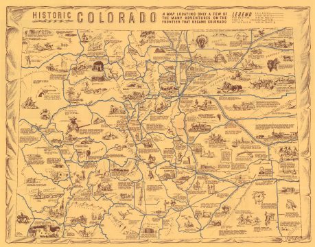 1942 Drake Pictorial Map of Colorado