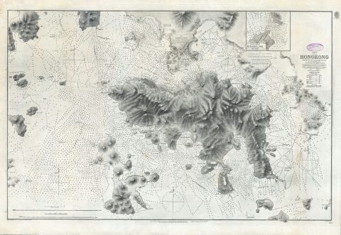1890 Belcher Nautical Map of Hong Kong Island