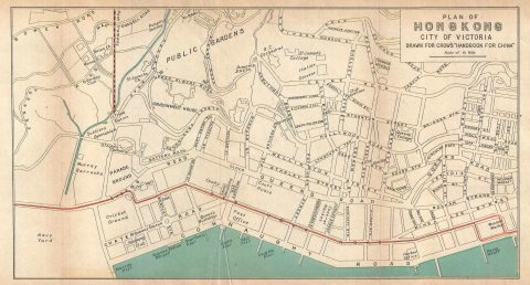 1921 Crow City Map or Plan of City of Victoria, Hong Kong