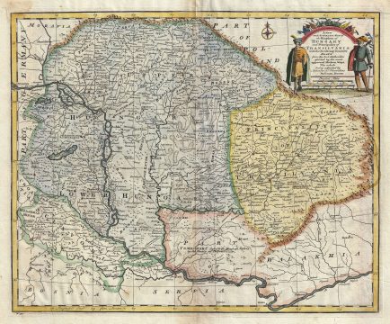 1747 Bowen Map of Hungary and Transylvania (Romania)