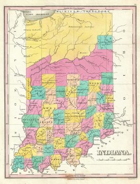 1828 Finley Map of Indiana