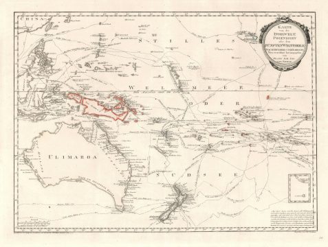 1796 Djurberg Map of Polynesia with indigenous name for Australia (Ulimaroa)