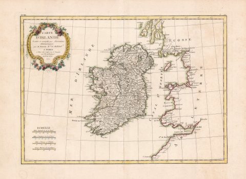 1771 Bonne Map of Ireland