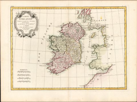 1771 Bonne Map of Ireland