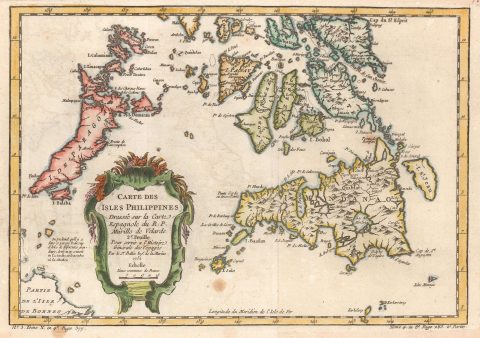 1752 Bellin Map of the Southern Philippines (Mindanao, Leyte, Samar, Panay)