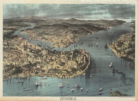 1890 Guzel Sanatlar Matbaasi Turkish View of Istanbul