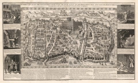 1795 Haines and Son Pictorial Map of Jerusalem