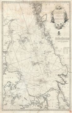 1820 Royal Danish Nautical Charts Archive Nautical Chart of the Kattegat
