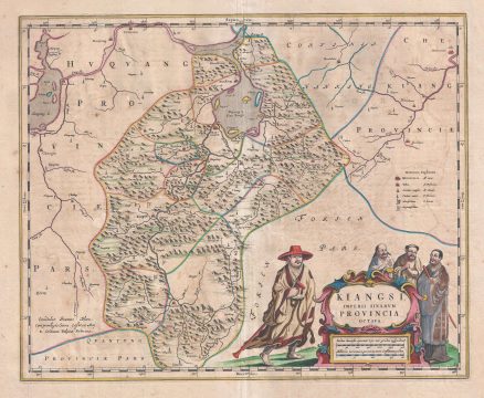 1655 Blaeu Map of Jiangxi (Kiangsi) Province, China