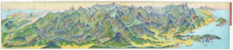 1931 or Showa 6 Railroad Panoramic View of Kongo San (Diamond Mountain), Korea