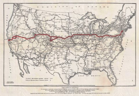 1913 Lincoln Highway Association Map of the Lincoln Highway