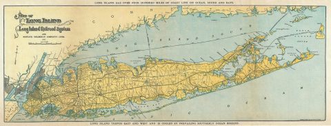 1911 Long Island Railroad Map of Long Island