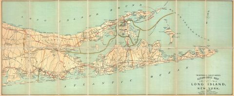 1905 Automobile Club Map of Suffolk County, Long Island