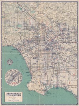 1945 Automobile Club Map of Los Angeles, California