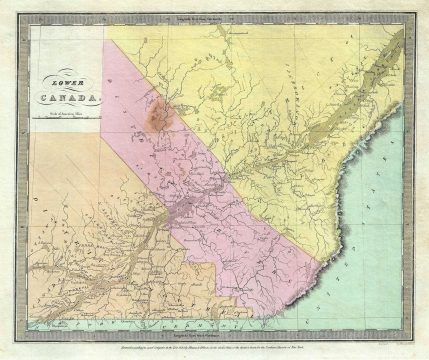 1834 Burr Map of Lower Canada (Quebec)