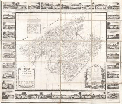 1814 Despuig Map of Majorca, Balaeric Islands, Spain (with surround)