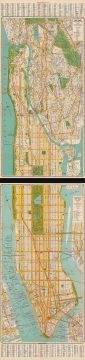 1939 Geographia Map of the Bronx and Manhattan, New York City