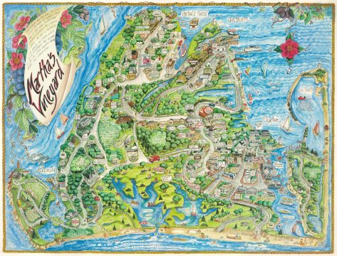 1986 Datz Pictorial Map of Martha's Vineyard, Massachusetts