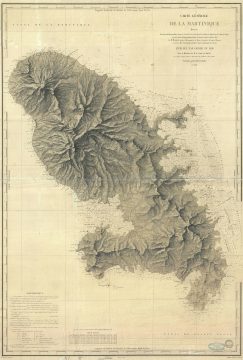 1831 Depot de la Marine Nautical Chart or Map of Martinique, West Indies