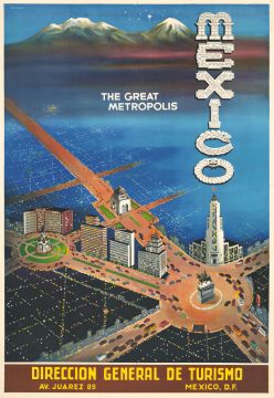 1947 Ragaert Travel Broadside Map of Mexico City, Mexico