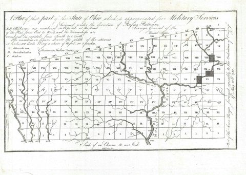 1805 Putnam Map of the Virginia Military District, Ohio