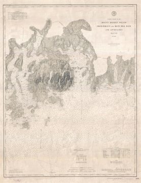 1883 U.S. Coast Survey Nautical Map of Mount Desert Island (Acadia), Maine