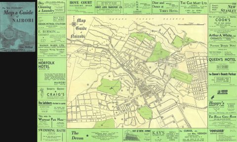 1930s East African Standard Map or Plan of Nairobi, Kenya