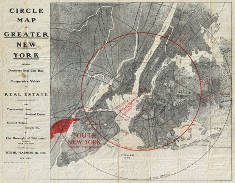 1906 Wood Harmon Map of New York City (w/ Staten Island, Bronx, Brooklyn & Queens)