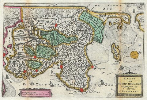 1747 La Feuille Map of Northern Holland