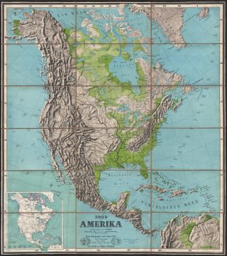 1889 Kellner Wall Map of North America