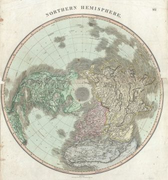 1814 Thomson Map of the Northern Hemisphere and the Arctic