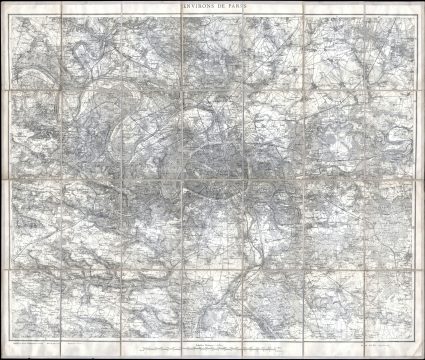 1902 L'Armee Case Map of Paris and Environs