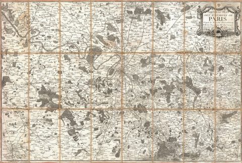 1775 Esnauts and Rapilly Case or Pocket Map of Paris, France and environs