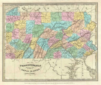 1834 Burr Map of Pennsylvania