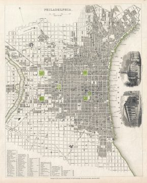 1840 S.D.U.K. Map of Philadelphia, Pennsylvania