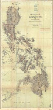 1900 Greely Map of the Philippines showing Telegraph Lines