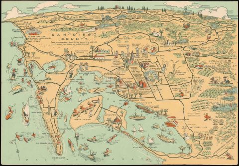 1935 Jones Pictorial Map of San Diego County
