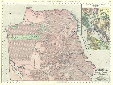 1891 Rand McNally Map or Plan of San Francisco, California