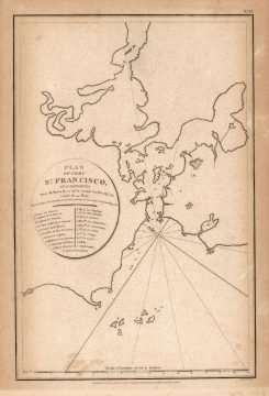 1798 La Perouse Map of San Francisco Bay, California - Earliest Map!