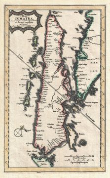 1727 Van der Aa Map of Sumatra, Singapore, and Malaya