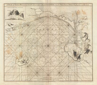 1794 Laurie and Whittle Map of Table Bay, Cape Town, South Africa