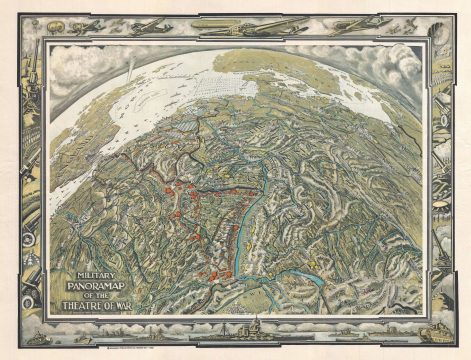 1940 Colortext Map of the Theater of War (WWII)