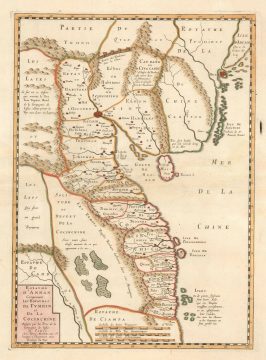 1653 Rhodes Map of Tonkin, Vietnam - first significant specific map of Vietnam!