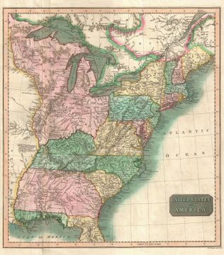 1814 Thomson Map of the United States