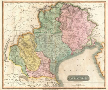1816 Thomson Map of Venice and Environs, Northern Italy
