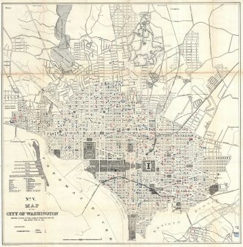 1901 Norris Peters Map of Washington D.C. w/ Consumption Mortality