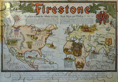 1928 Ernest Clegg Firestone Puzzle Map of the World