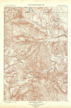 1904 USGS Topographic Map of Crandall, Yellowstone National Park